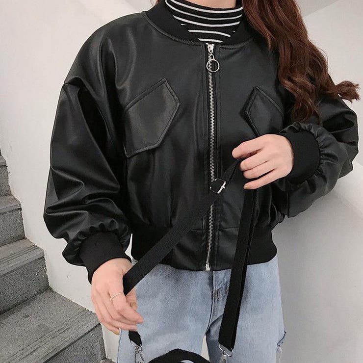 ジャケット 革ジャン レディースブルゾン [品番：JRKW0002990]｜shoppinggo（ショッピングゴー）のレディースファッション通販｜SHOPLIST（ショップリスト）