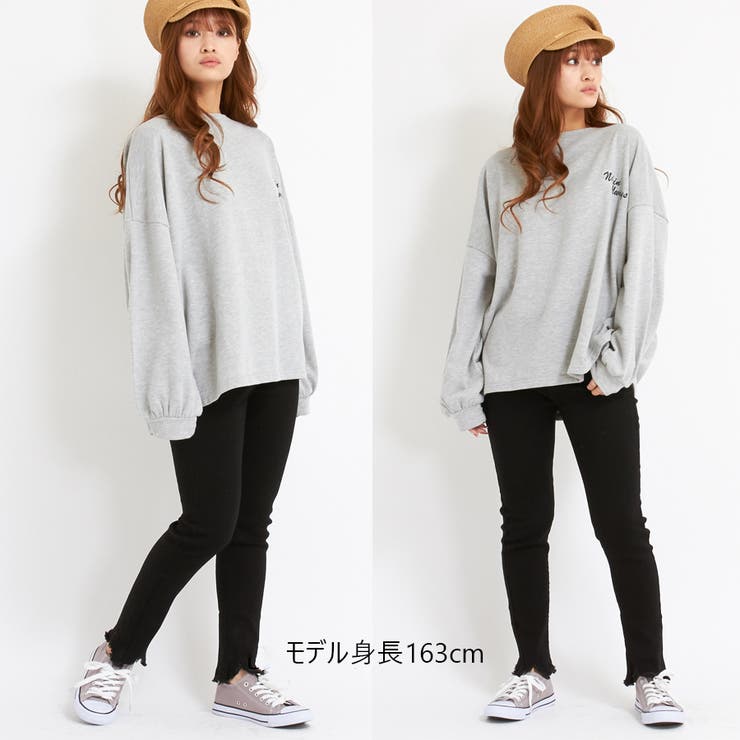 ロゴスウェット 刺繍入り韓国ロングTシャツ | shoppinggo | 詳細画像8 