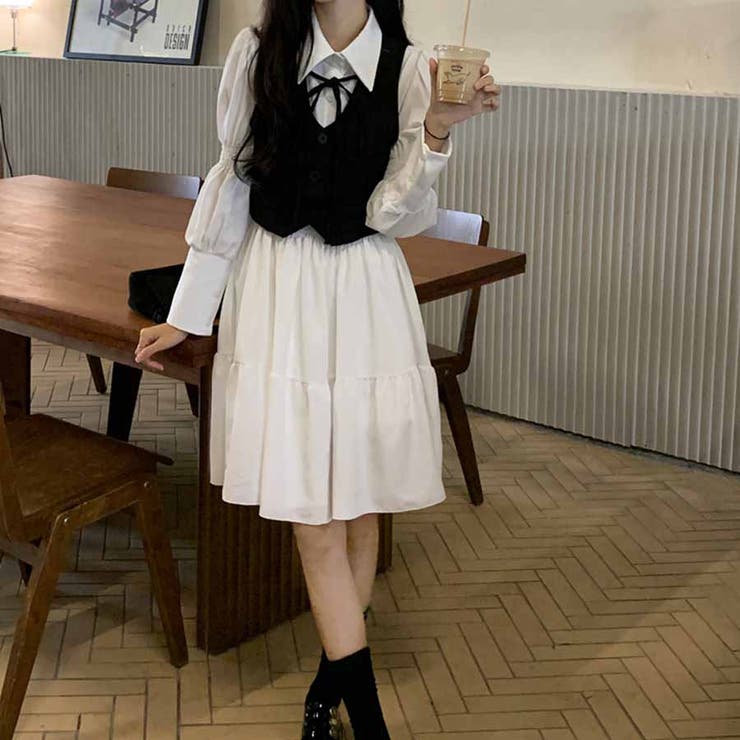シャツワンピース 白 ロング[品番：JRKW0002948]｜shoppinggo