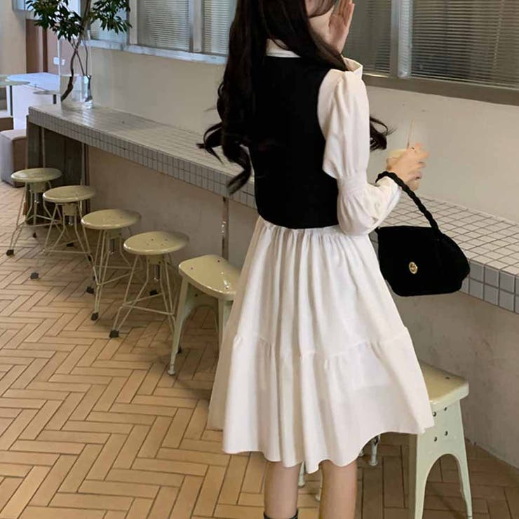 シャツワンピース 白 ロング[品番：JRKW0002948]｜shoppinggo