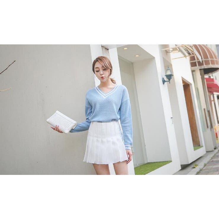 ブループリーツスカート インナーパンツ付き セール】ミニスカート