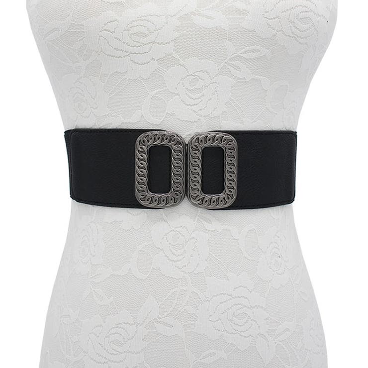 ゴムベルト レディース 幅広 太ベルトバックル付 細見え ラクチン おしゃれ | shoppinggo | 詳細画像3 