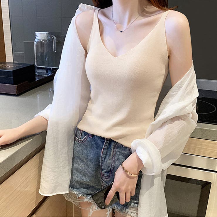 夏服 ニットキャミソール レディース[品番：JRKW0002393