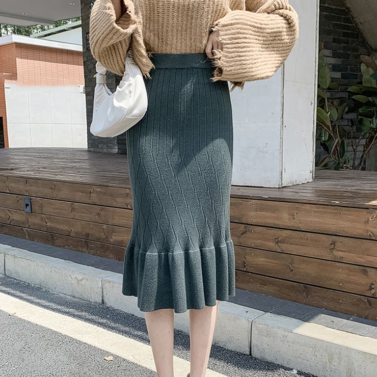 グレー | ニットスカート ロング 秋冬 | shoppinggo