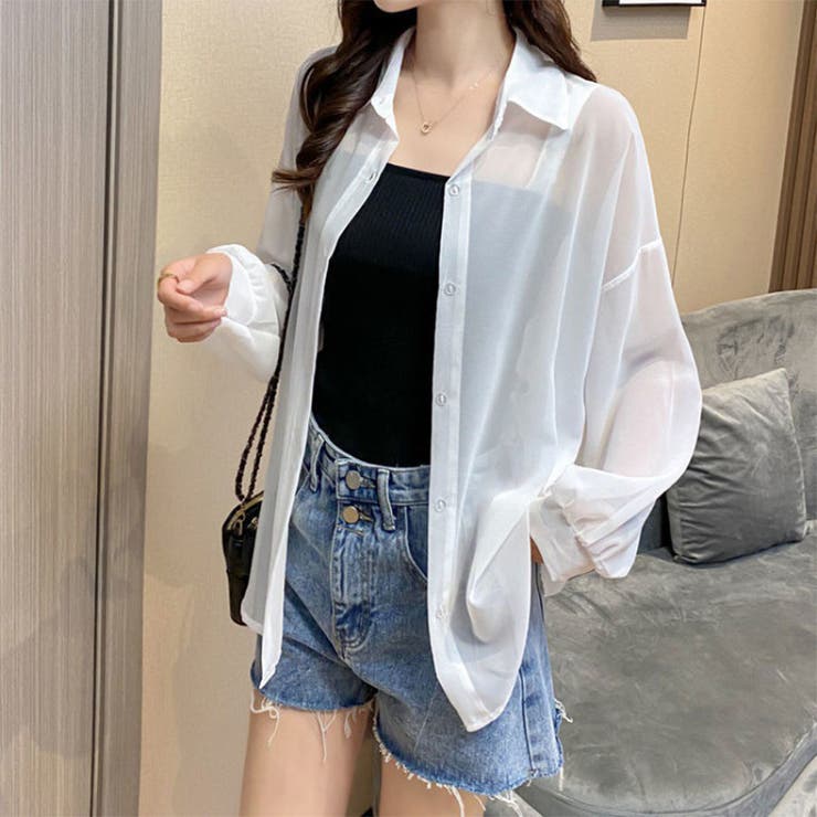 夏服 チュニックシャツ カーディガン[品番：JRKW0002852