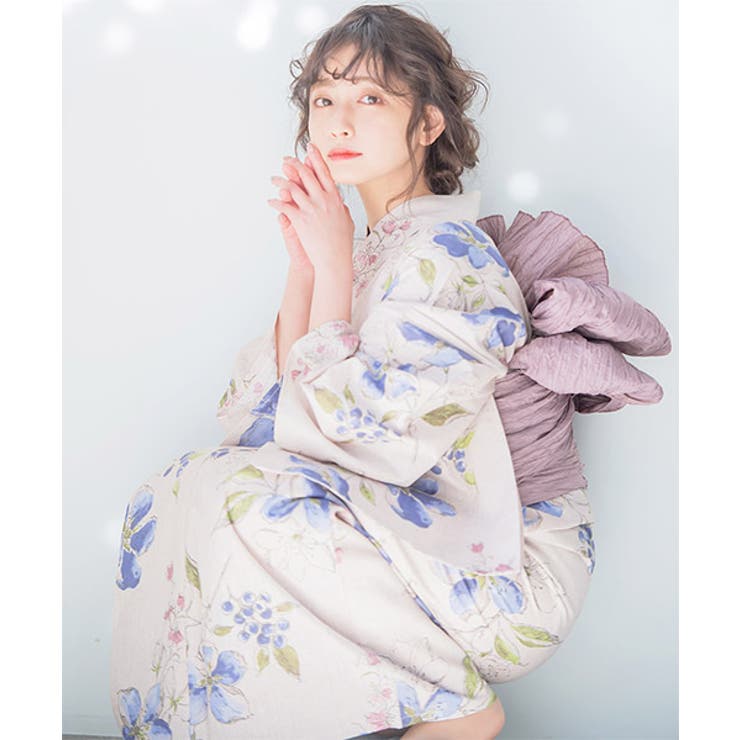 dita 浴衣 亜麻色の夕凪寄せ