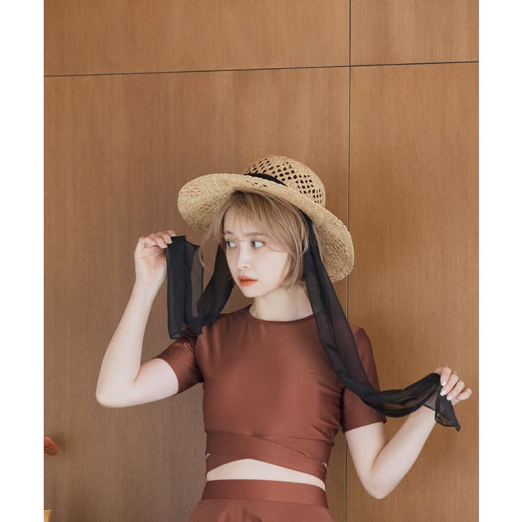 水着 レディース バックリボンドロースト セパレート ワンピース バックリボンセパレートワンピース水着3点セット 全2色 2023