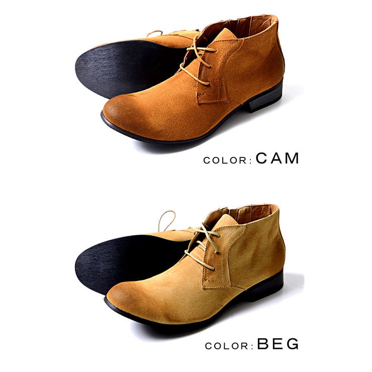 靴 ブーツ メンズ DEDES【デデス】サイドジップチャッカブーツ 全7色