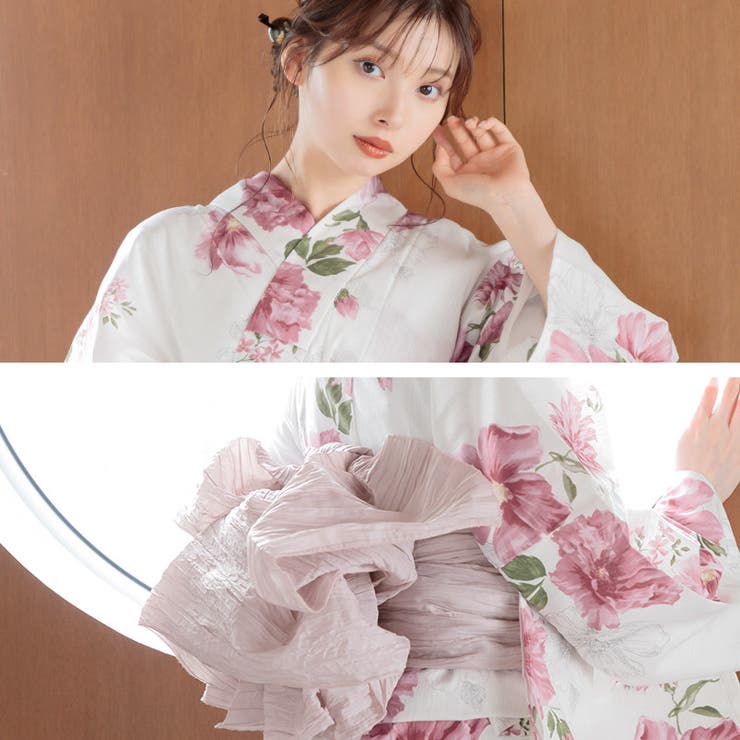 2.朱風の花重ね】浴衣 セット レディース[品番：SILM0012967