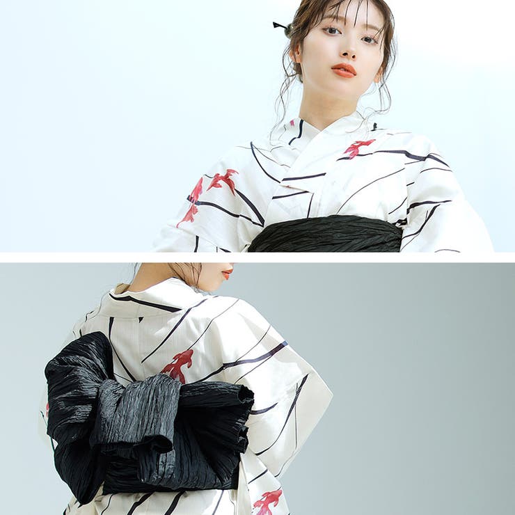 Dita 浴衣 ディータ浴衣 思いとどまり 作り帯 朝顔 紫 寒色 下駄