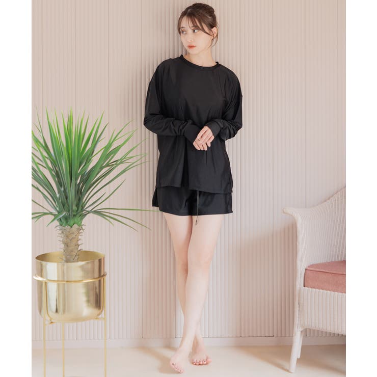 ラッシュガード付き ビキニ水着 4点セット[品番：SILM0013285