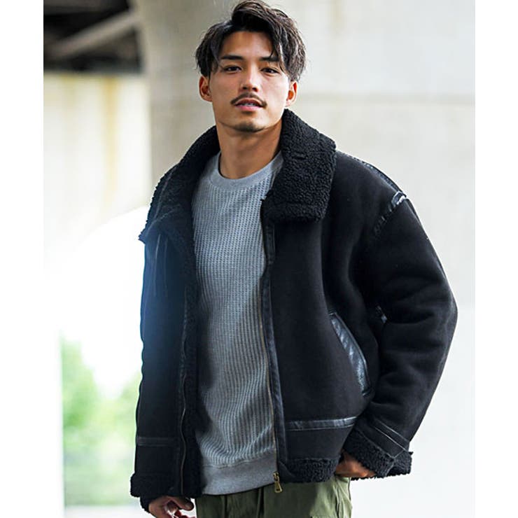 ブルゾン アウター フェイクムートンボアジャケット レディース