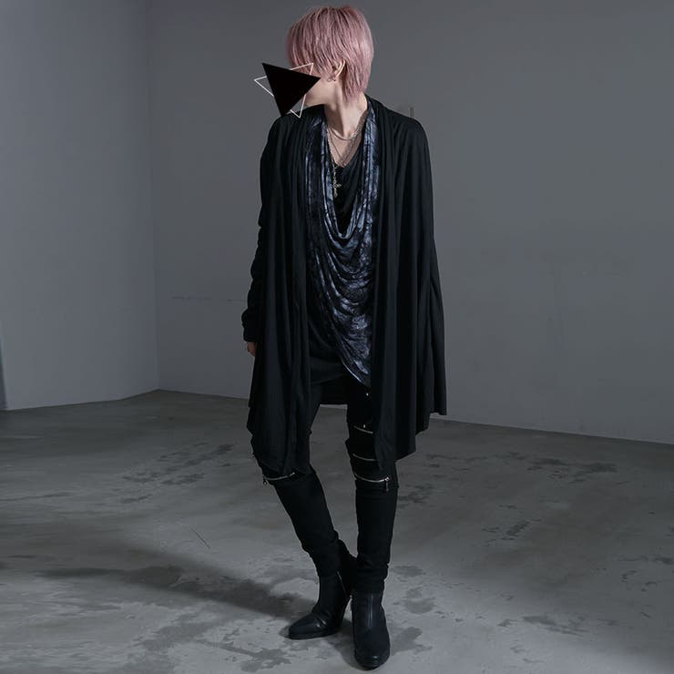 カーディガン メンズ フェイクレイヤード
