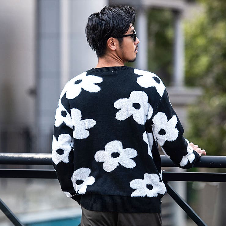 トミーヒルフィガー】人気シャギーニット×ロゴ総柄 長袖ゴルフニット