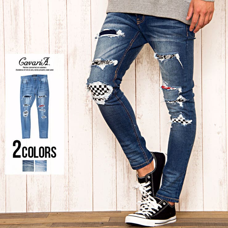 デニムパンツ メンズ Cavariaバンダナ Amp チェッカー柄 品番 Silm Silver Bullet シルバーバレット のメンズファッション通販 Shoplist ショップリスト