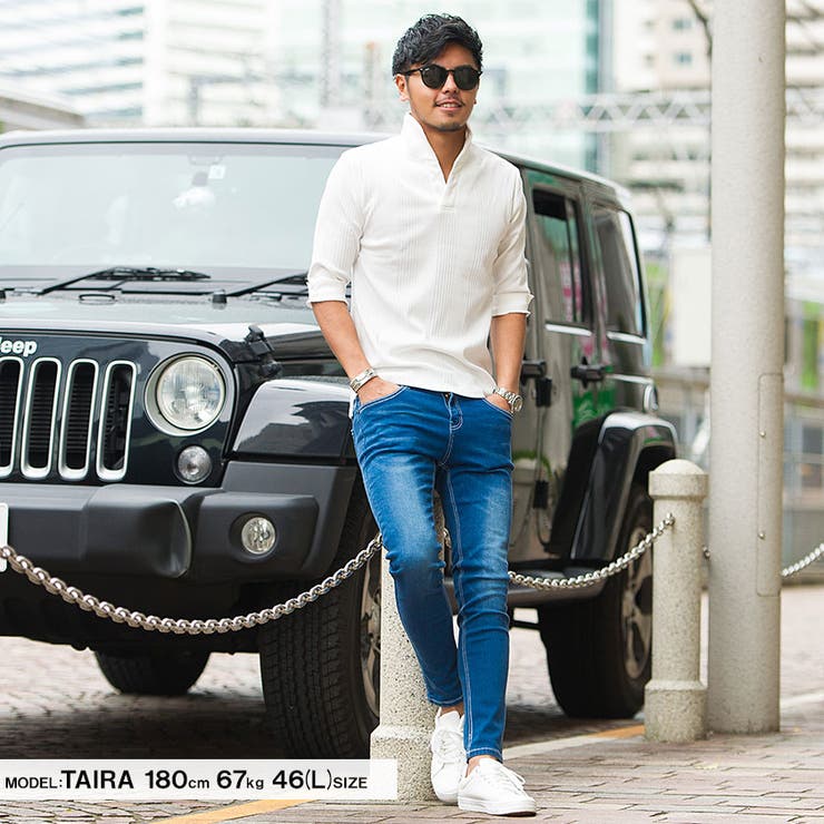 ポロシャツ メンズCavariA【キャバリア】ランダムテレコ七分袖ポロシャツ 全… | SILVER BULLET | 詳細画像3 