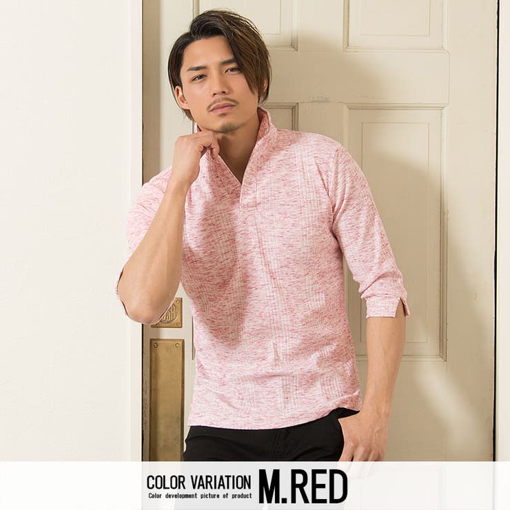 ポロシャツ メンズCavariA【キャバリア】ランダムテレコ七分袖ポロシャツ 全… | SILVER BULLET | 詳細画像12 