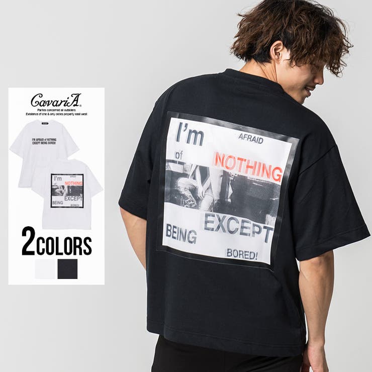 半袖Tシャツ メンズ CavariA【キャバリア】オーガンジー転写プリント