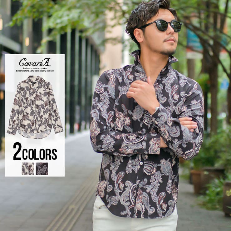 長袖シャツ メンズ Cavariaペイズリー柄長袖スキッパーシャツ 品番 Silm Silver Bullet シルバーバレット の メンズファッション通販 Shoplist ショップリスト