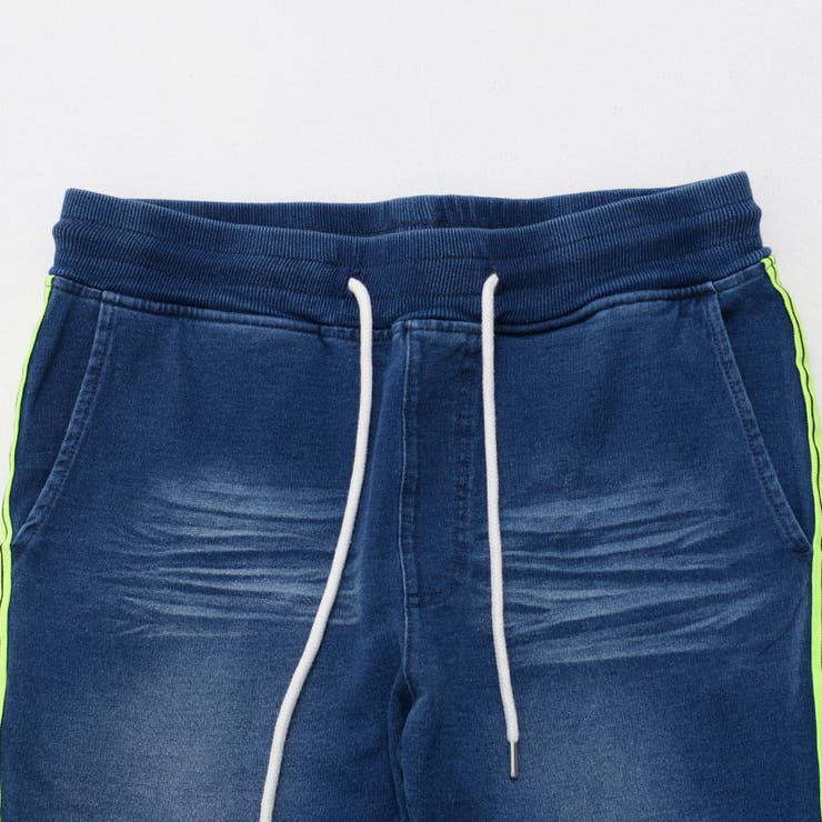 CavariA ジャガードロゴテープ貼付けカットデニムパンツ スウェットパンツ | SILVER BULLET | 詳細画像16 