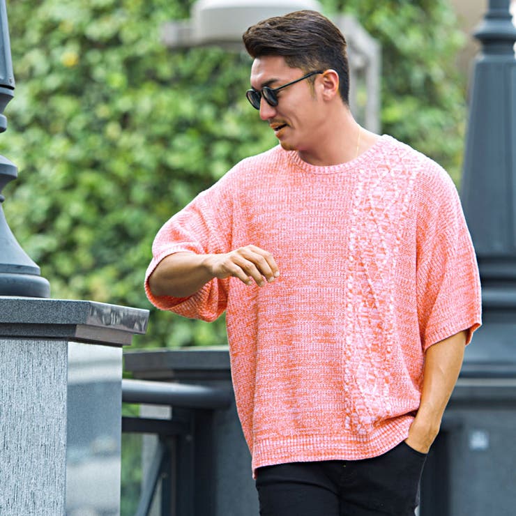 dunhill メンズサマーニット SOMEDIFF】12G変わり編み半袖サマーニット メンズ セーター