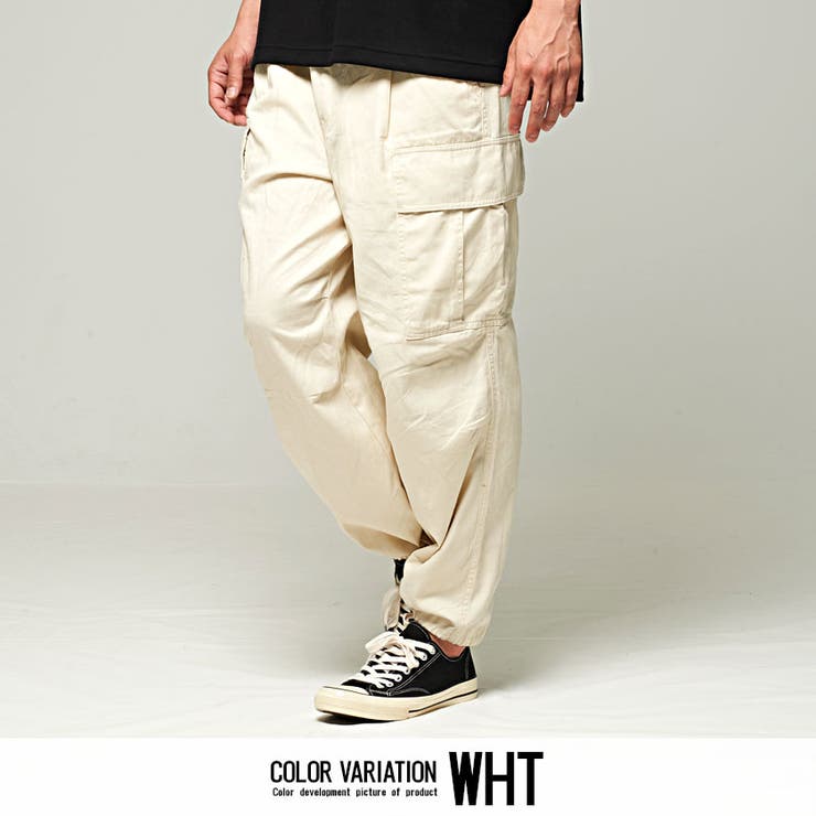 サルセーションカーゴパンツＬホワイト カーゴパンツ メンズ ゆったり[品番：SILM0011101]｜SILVER
