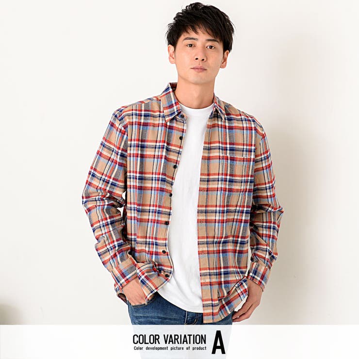 Paul＆Joe 長袖シャツ チェック柄 メンズ 送料無料】チェック柄ジップアップシャツ メンズ チェックシャツ