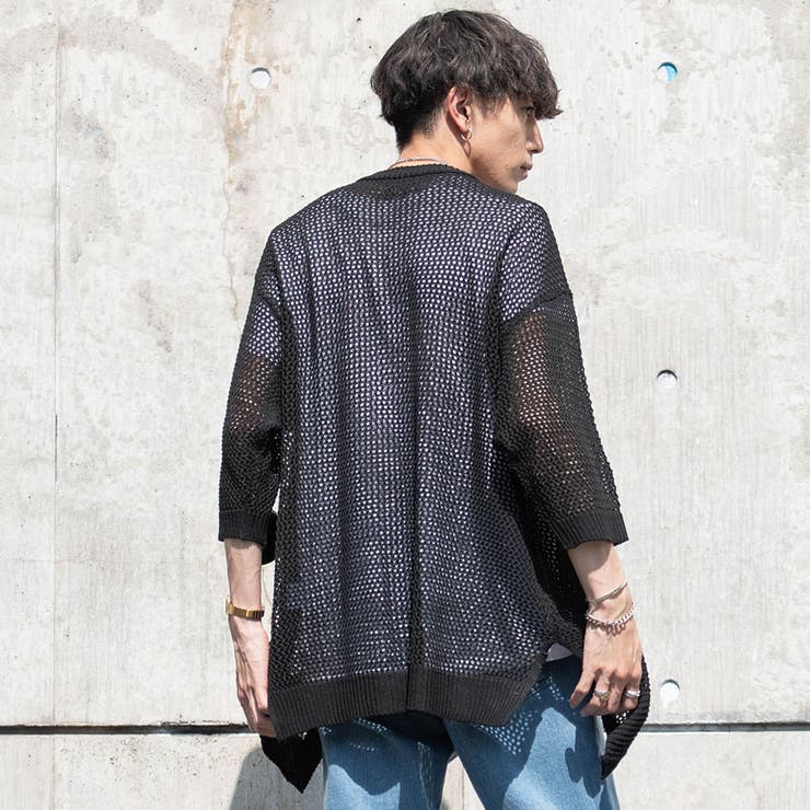 メッシュ カーディガン メンズ[品番：SILM0013152]｜SILVER