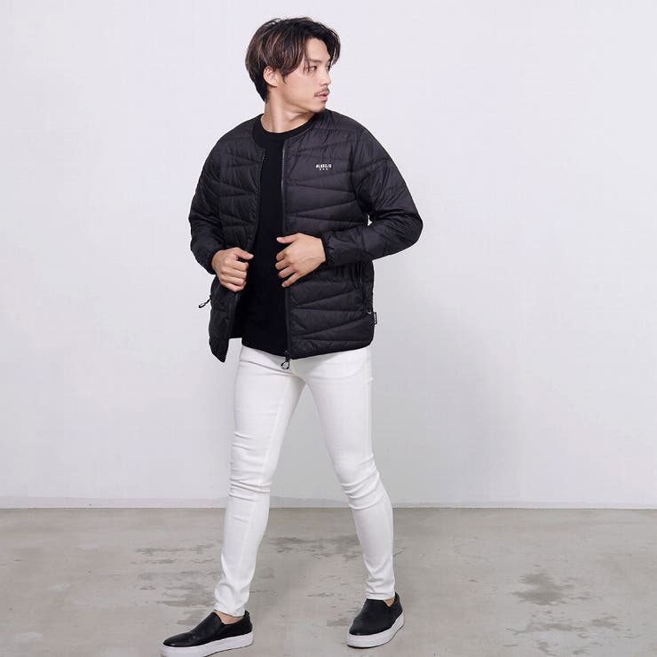 ダウンジャケット メンズ ノーカラー[品番：SILM0013655]｜SILVER