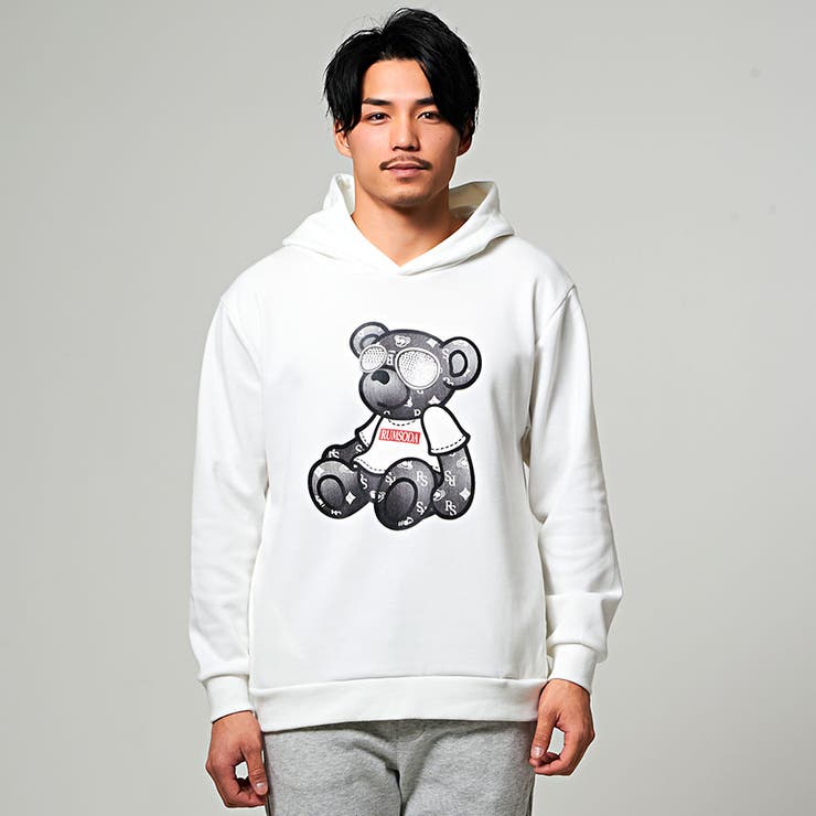 【新品未開封】レトクマパーカー（グレー） MEN'S Brandol / DIESEL ディーゼル パーカー ロゴ フーディー Lサイズ