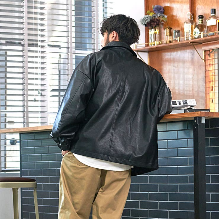レザージャケット メンズ PUレザー[品番：SILM0013350]｜SILVER