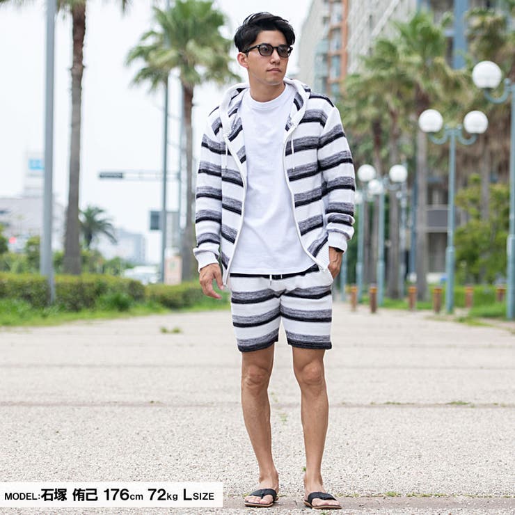 パーカー ショートパンツ セットアップ[品番：SILM0012110]｜SILVER