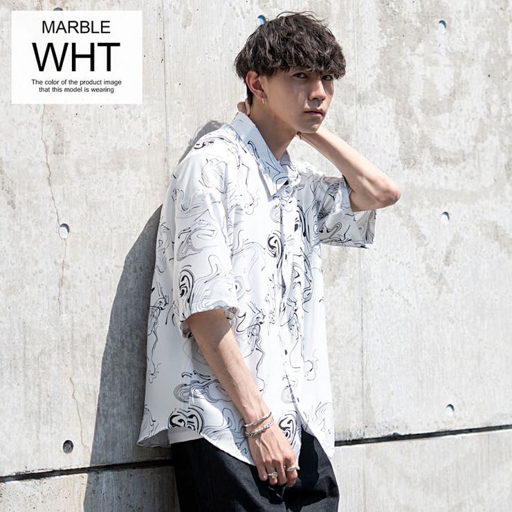 3(MARBLE WH) | シャツ メンズ おしゃれ | SILVER BULLET