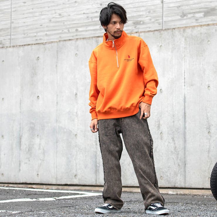 ハーフジップ トレーナー メンズ[品番：SILM0013522]｜SILVER