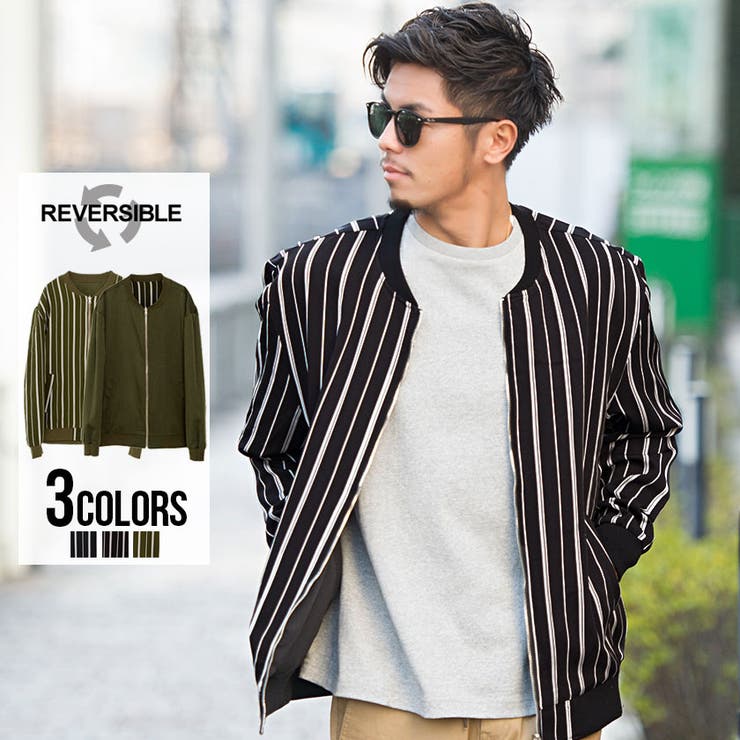 ナイロンジャケット メンズ Vicciストライプ柄リバーシブルma 品番 Silm Silver Bullet シルバーバレット の メンズファッション通販 Shoplist ショップリスト