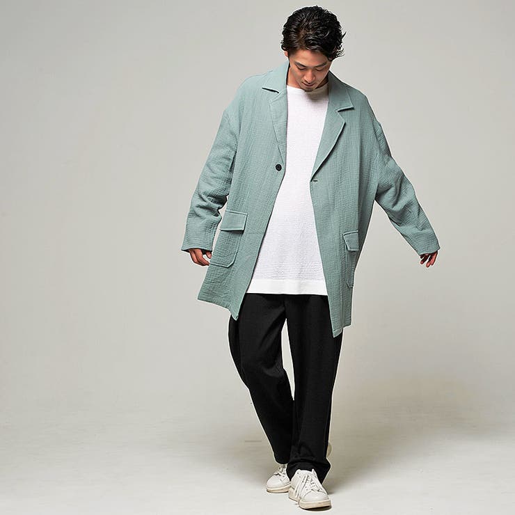 Vicci ガーゼ素材長袖ロングテーラードジャケット 長袖[品番