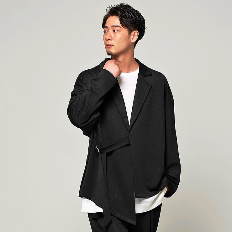 VICCI ベルト付きストレッチ長袖テーラードジャケット メンズ VICCI ベルト付きストレッチ長袖テーラードジャケット メンズ