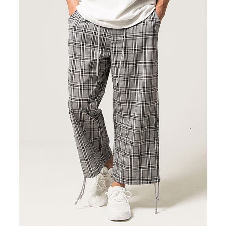 チェックパンツ メンズ Vicciチェック柄ドローコードワイドパンツ 品番 Silm Silver Bullet シルバーバレット の メンズファッション通販 Shoplist ショップリスト