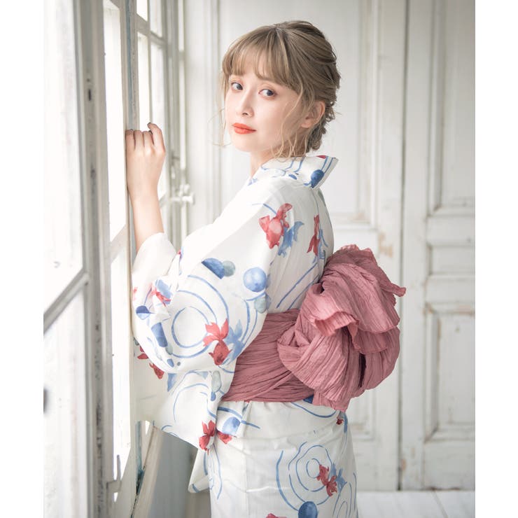 新品 Dita【涼風の水彩ひなげし】浴衣5点セット