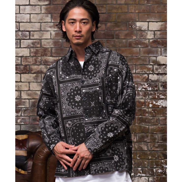 長袖 シャツ ペイズリー柄[品番：SILM0009860]｜SILVER BULLET