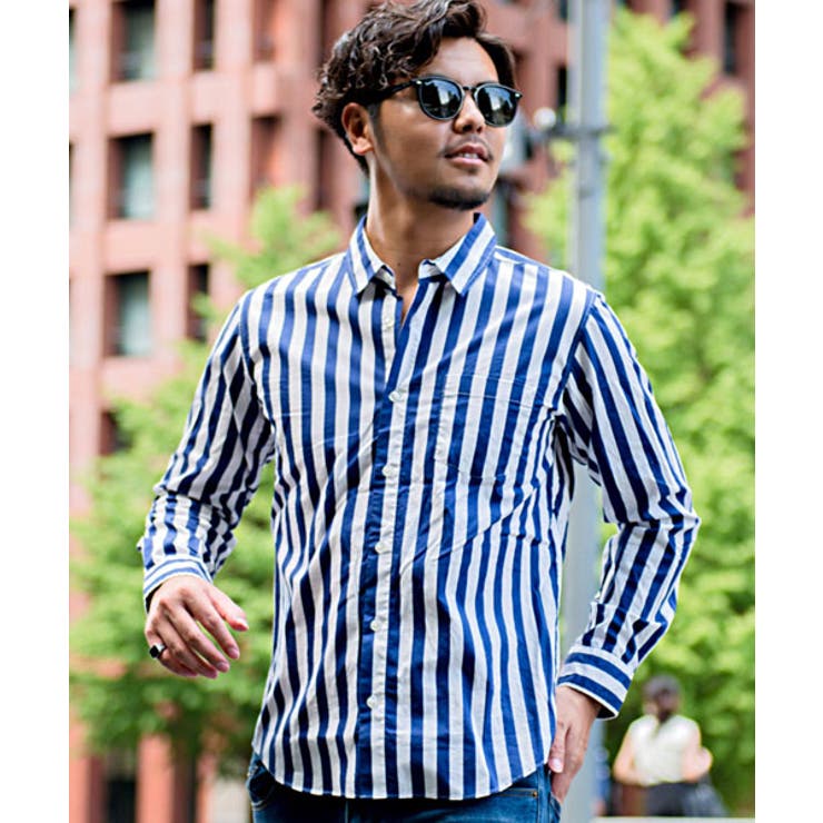 NAVY STRIPE(ネイビーストライプ) | シャツ メンズ 長袖 | SILVER BULLET