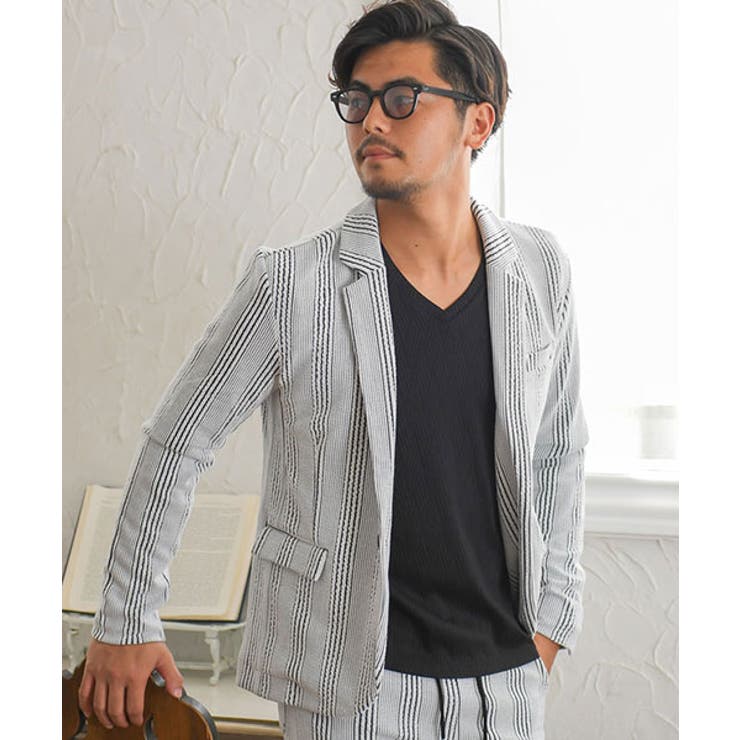 02(WHT×BLK/ホワイト×ブラック) | テーラードジャケット メンズ アウター | SILVER BULLET