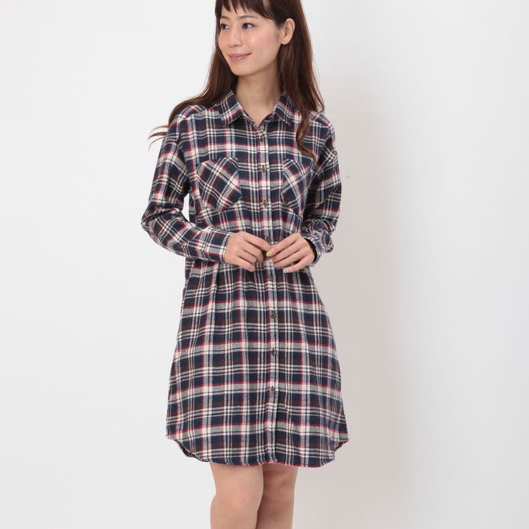 ネル起毛チェックロングシャツワンピース 品番 Pb S I P エスアイピー のレディースファッション通販 Shoplist ショップリスト