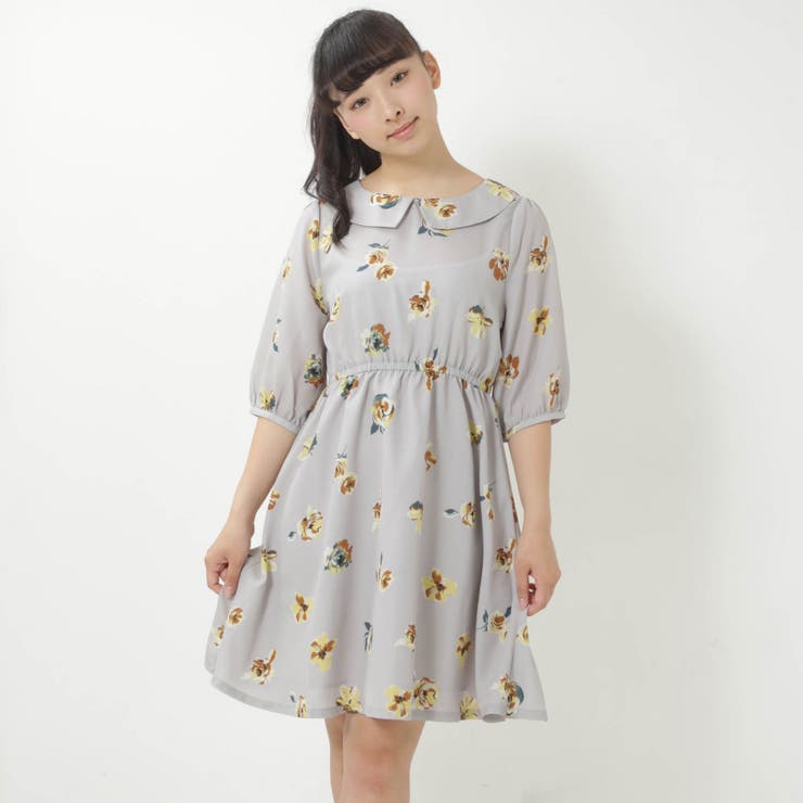 チリメンサテン花柄プリント 衿付ワンピース 16春 品番 Pb S I P エスアイピー のレディースファッション通販 Shoplist ショップリスト
