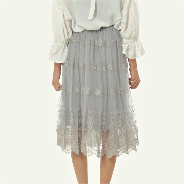 チュールレース刺繍スカラップスカート 品番 Pb S I P エスアイピー のレディースファッション通販 Shoplist ショップリスト