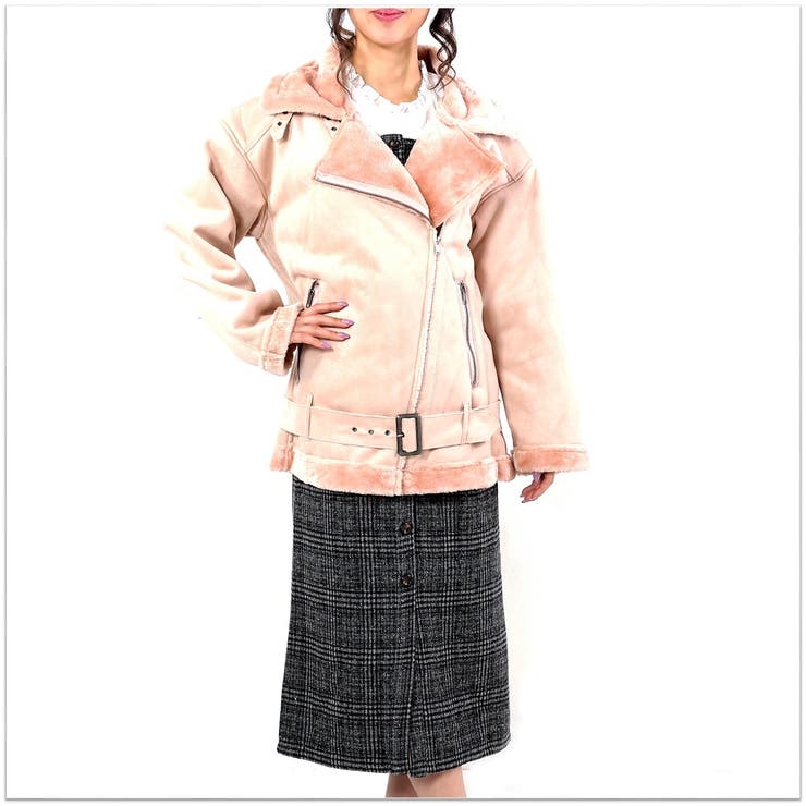 フェイクムートンライダースブルゾンコート | s.i.p | 詳細画像4