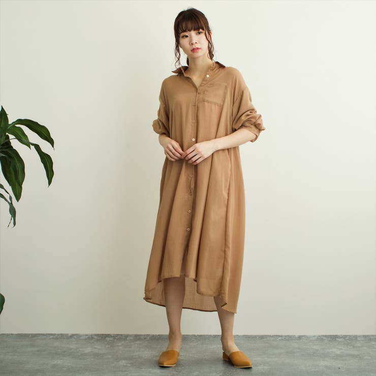 エステルガーゼボリューム袖ロングシャツ ワンピース 品番 Pb S I P エスアイピー のレディースファッション通販 Shoplist ショップリスト