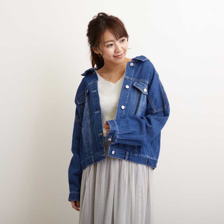 1527円 【SALE】 ジャケット Gジャン ツイルデニムオーバーサイズジャケット