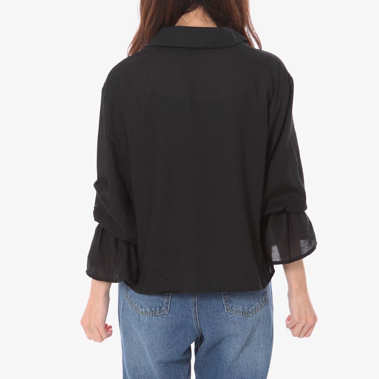 エステルビエラ開襟刺繍フレア袖シャツ | s.i.p | 詳細画像7 