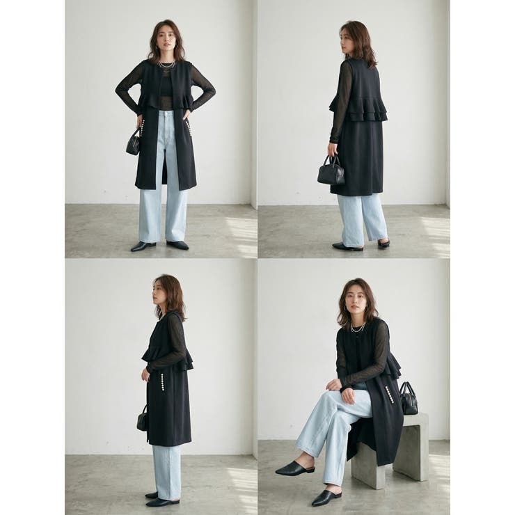 ウエストフリル パールボタン ダンボールニット | SJ ONLINE STORE | 詳細画像3 